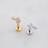 TRIPLE CZ BAGUETTE THREADLESS (PUSH IN) 316L SURGICAL STEEL LABRET SET